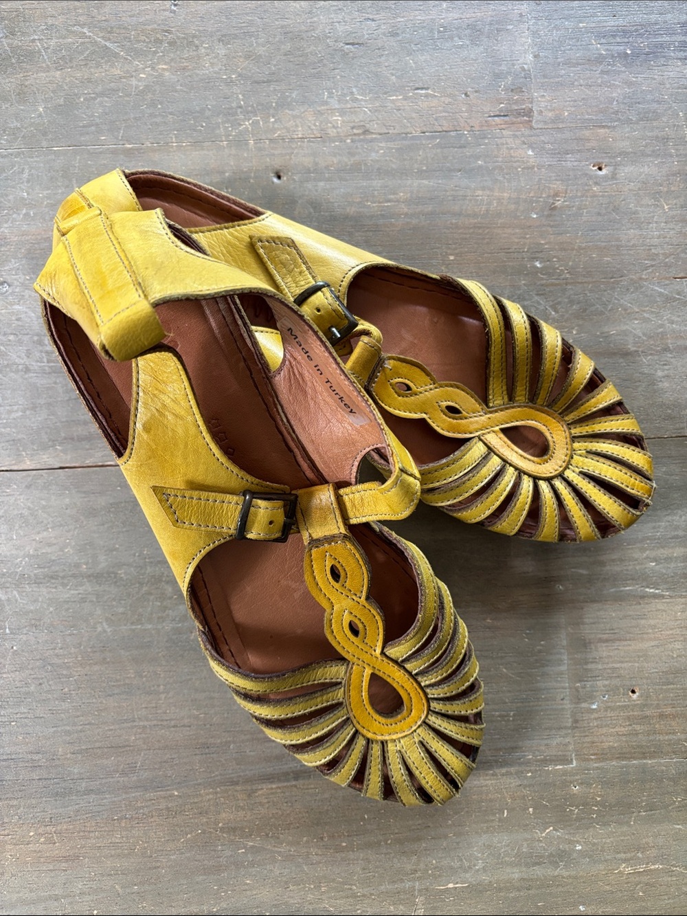 Spring Step yellow sandals